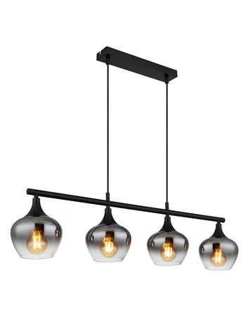 Maxy lampada a sospensione metallo nero satinato  4x e27