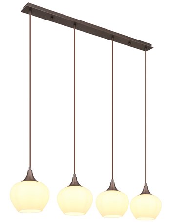 Maxy lampada a sospensione metallo color caffè  4x e27