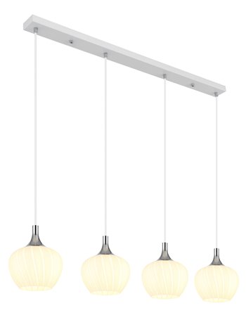 Maxy lampada a sospensione metallo bianco satinato  4x e27