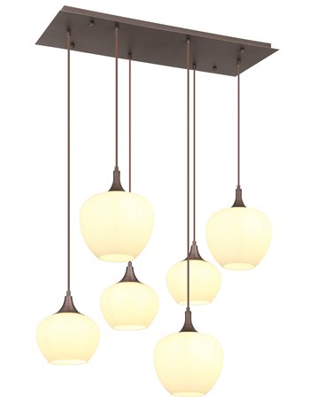 Maxy lampada a sospensione metallo color caffè  6x e27