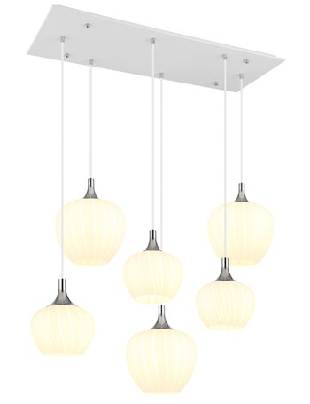 Maxy lampada a sospensione metallo bianco satinato  6x e27