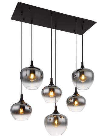 Maxy lampada a sospensione metallo nero satinato  6x e27