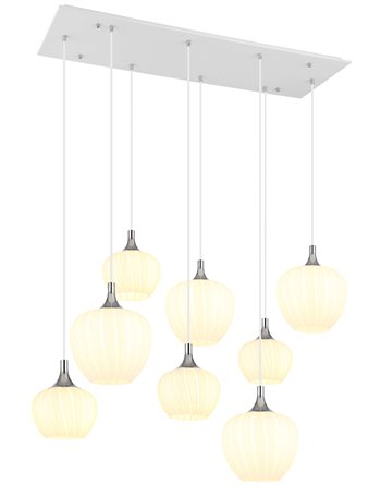 Maxy lampada a sospensione metallo bianco satinato  8x e27