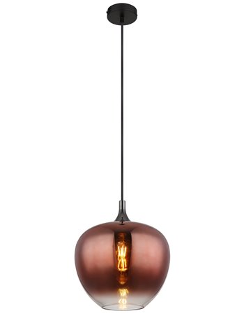 Maxy lampada a sospensione metallo nero satinato  1x e27