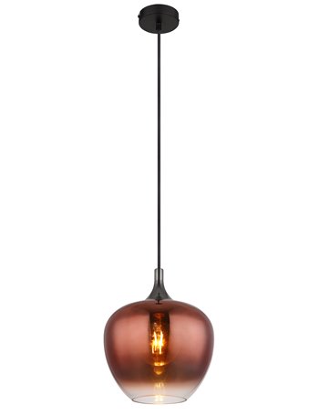 Maxy lampada a sospensione metallo nero satinato  1x e27