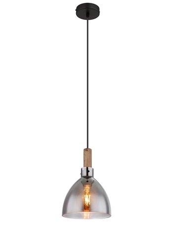 Mattea lampada a sospensione metallo nero satinato  1x e27 led