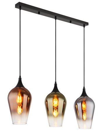 Lavus lampada a sospensione metallo nero satinato  3x e27