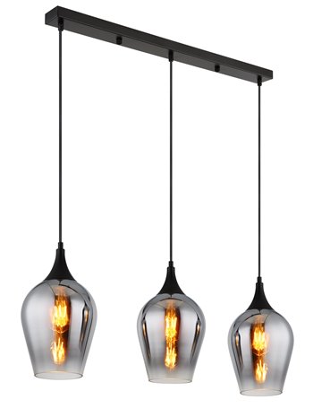 Lavus lampada a sospensione metallo nero satinato  3x e27