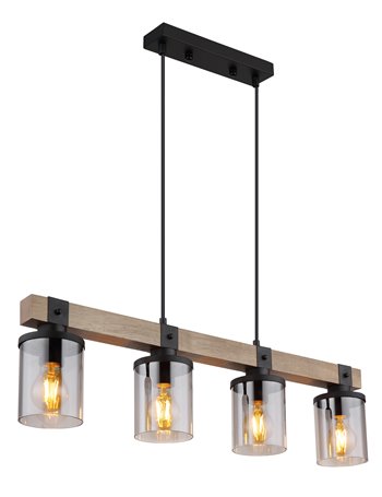 Lila lampada a sospensione metallo nero satinato  4x e27