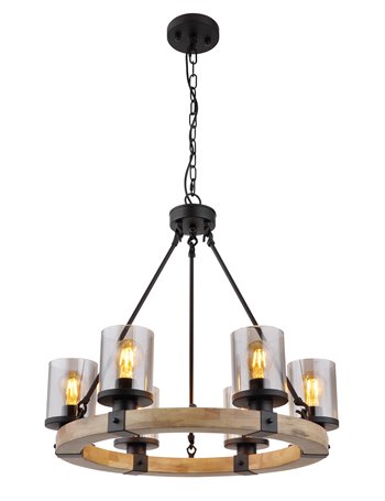 Lila lampada a sospensione metallo nero satinato  6x e27