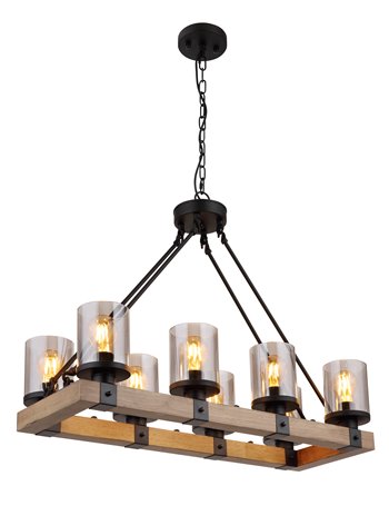 Lila lampada a sospensione metallo nero satinato  8x e27