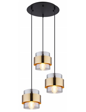 Milley lampada a sospensione metallo nero satinato  3x e27