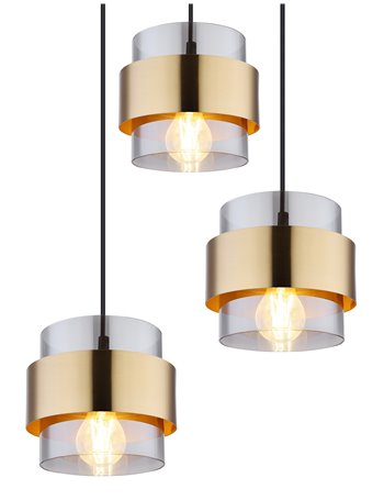 Milley lampada a sospensione metallo nero satinato  3x e27