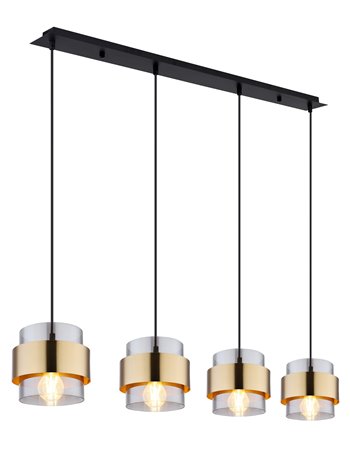 Milley lampada a sospensione metallo nero satinato  4x e27