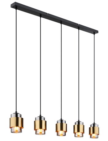 Milley lampada a sospensione metallo nero satinato  5x e27