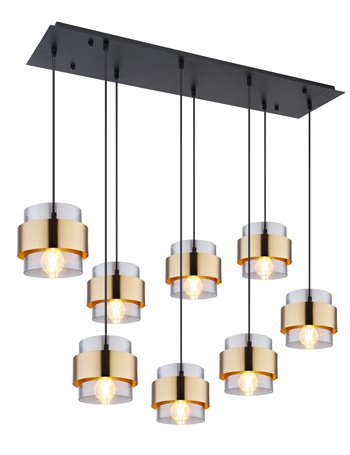 Milley lampada a sospensione metallo nero satinato  8x e27