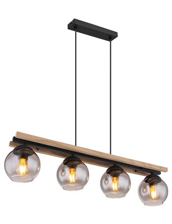 Conni lampada a sospensione metallo nero satinato  4x e27