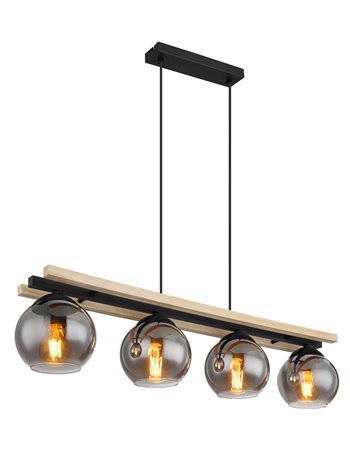 Conni lampada a sospensione metallo nero satinato  4x e27