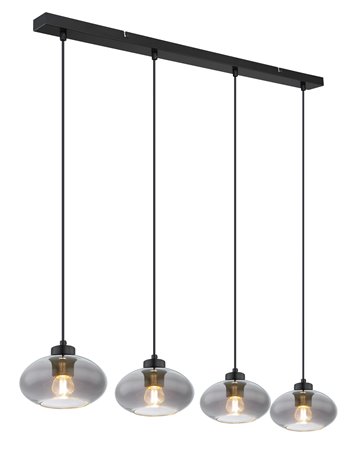 Shaun lampada a sospensione metallo nero satinato  4x e27