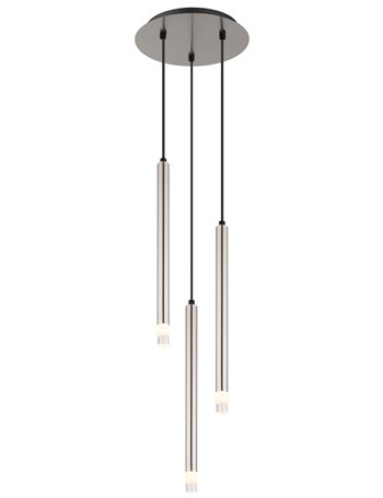 Ryan lampada a sospensione metallo nichel satinato  3x g9 led