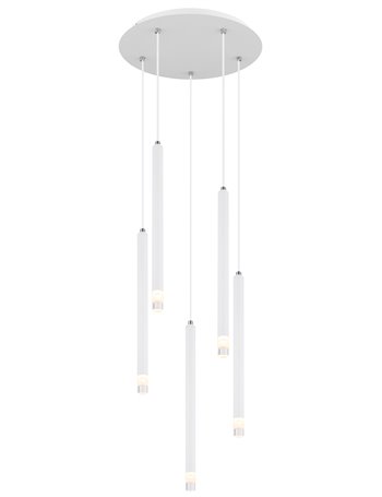 Ryan lampada a sospensione metallo bianco satinato  5x g9 led