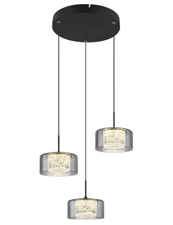 Fogsy lampada a sospensione metallo nero satinato  led