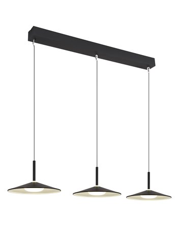 Lampone lampada a sospensione metallo nero satinato  led