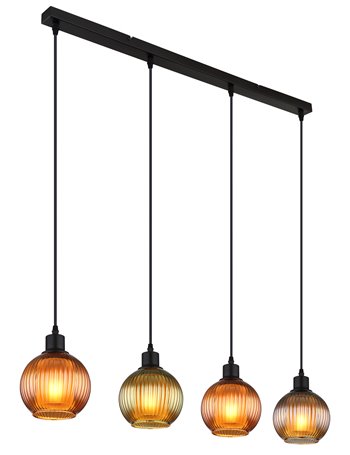 Zumba lampada a sospensione metallo nero satinato  4x e27