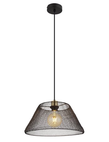 Baku lampada a sospensione metallo nero satinato  1x e27