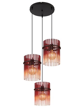 Gorley lampada a sospensione metallo nero satinato  3x e27