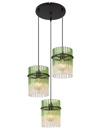 Gorley lampada a sospensione metallo nero satinato  3x e27