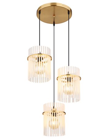 Gorley lampada a sospensione metallo color oro satinato  3x e27