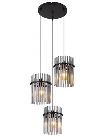 Gorley lampada a sospensione metallo nero satinato  3x e27