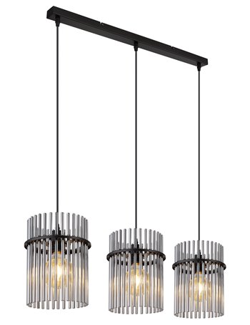 Gorley lampada a sospensione metallo nero satinato  3x e27