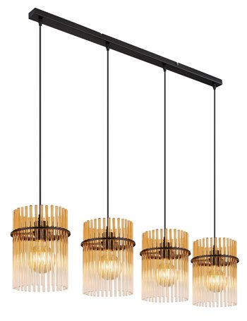 Gorley lampada a sospensione metallo nero satinato  4x e27