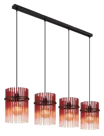 Gorley lampada a sospensione metallo nero satinato  4x e27
