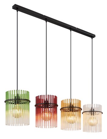 Gorley lampada a sospensione metallo nero satinato  4x e27