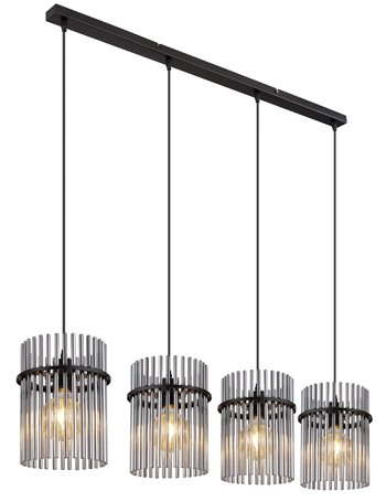 Gorley lampada a sospensione metallo nero satinato  4x e27