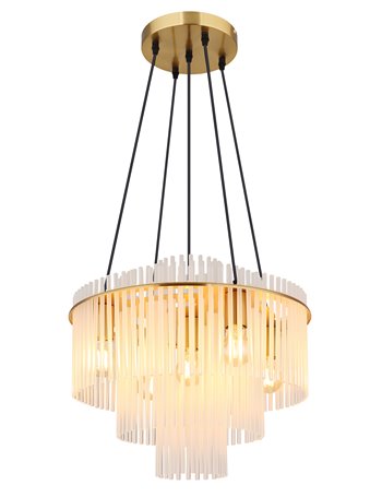 Gorley lampada a sospensione metallo color oro satinato  5x e27