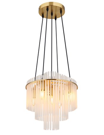 Gorley lampada a sospensione metallo color oro satinato  5x e14