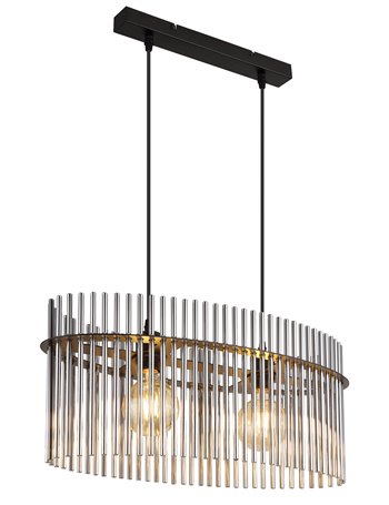 Gorley lampada a sospensione metallo nero satinato  2x e27
