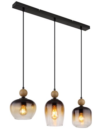 Commy lampada a sospensione metallo nero satinato  3x e27