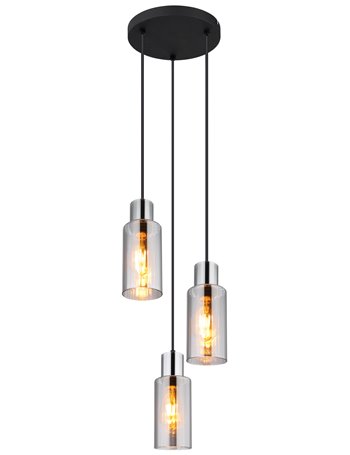 Lidaria lampada a sospensione metallo nero satinato  3x e27