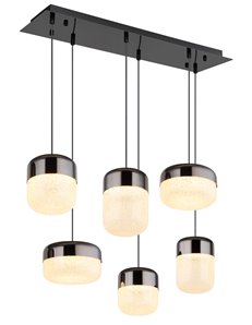 Cristallica lampada a sospensione metallo grafite satinato  led