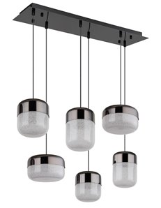 Cristallica lampada a sospensione metallo grafite satinato  led 2