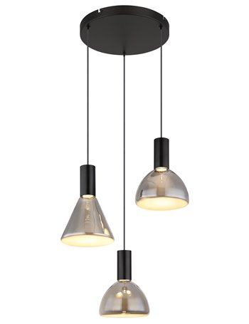 Labora lampada a sospensione metallo nero satinato  led