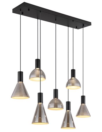 Labora lampada a sospensione metallo nero satinato  led