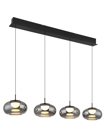 Quintara lampada a sospensione metallo nero satinato  led