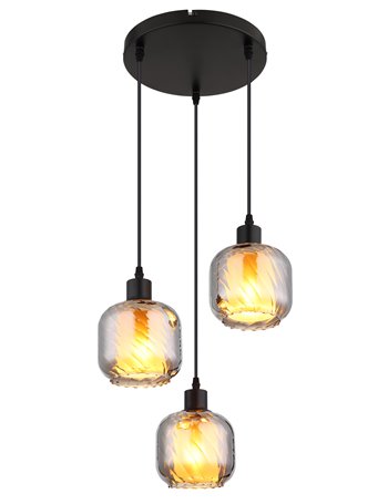 Xia lampada a sospensione metallo nero satinato  3x e27