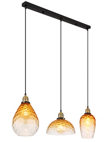 Salvy lampada a sospensione metallo nero satinato  3x e27